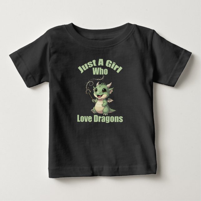 Bara En Tjej Som Älskar Drakar T Shirt (Framsida)