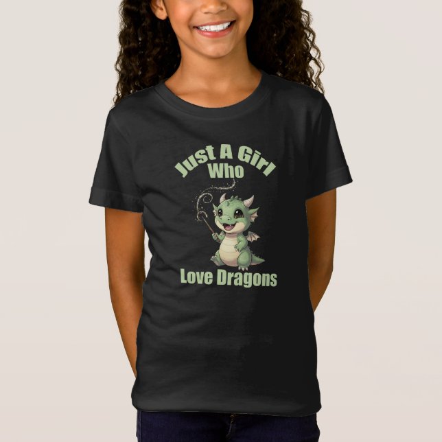 Bara en tjej som älskar drakar t shirt (Framsida)