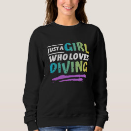bara en tjej som älskar dykning t shirt