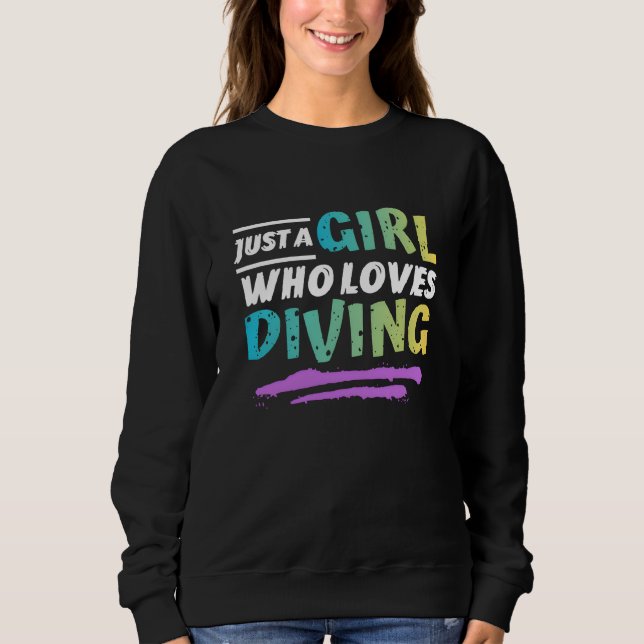 bara en tjej som älskar dykning t shirt (Framsida)