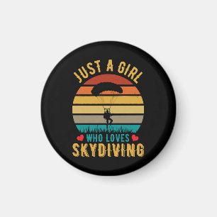 bara en tjej som älskar fallskärmshopp magnet