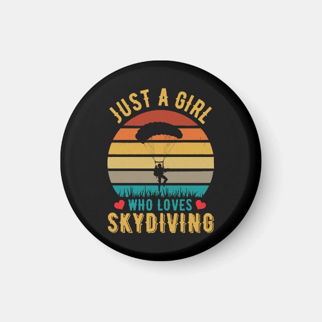 bara en tjej som älskar fallskärmshopp magnet (Framsidan)
