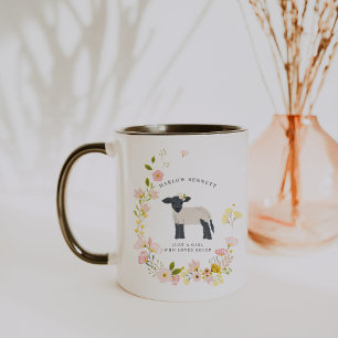 Bara en tjej som älskar får   Monogram Mugg