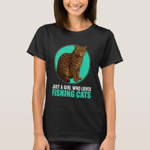 Bara en tjej som älskar fiskande katter fiskande k t shirt