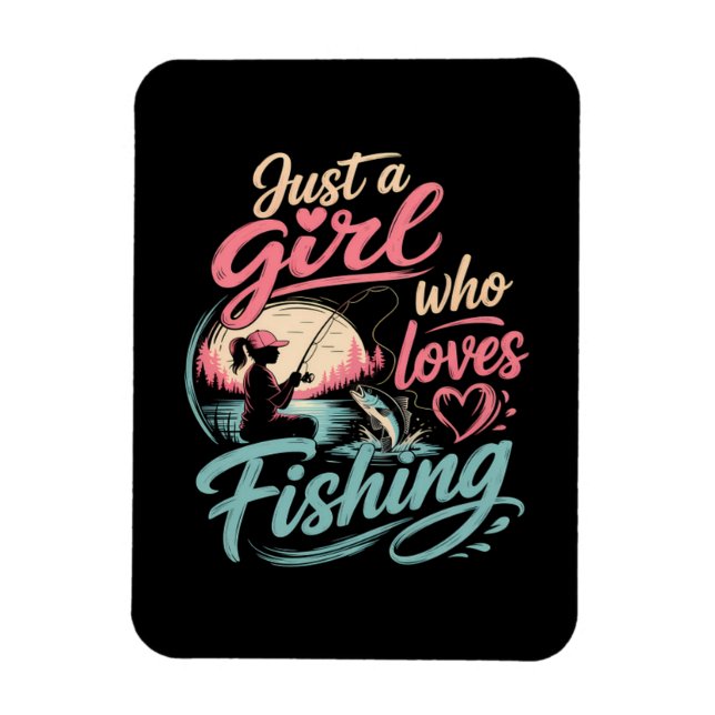 Bara en tjej som älskar fiske magnet (Vertikal)