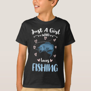 Bara en tjej som älskar fiske t shirt
