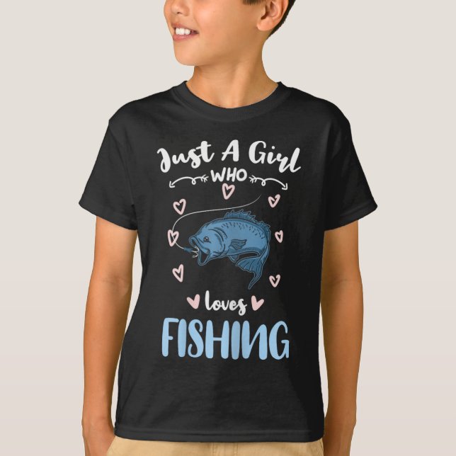 Bara en tjej som älskar fiske  t shirt (Framsida)