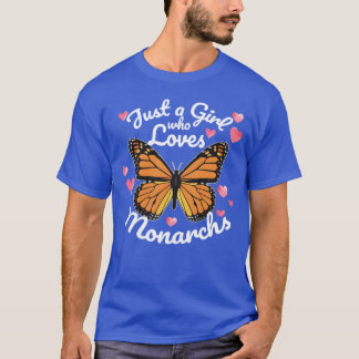 Bara en tjej som älskar fjärilar kärlek monark fam t shirt