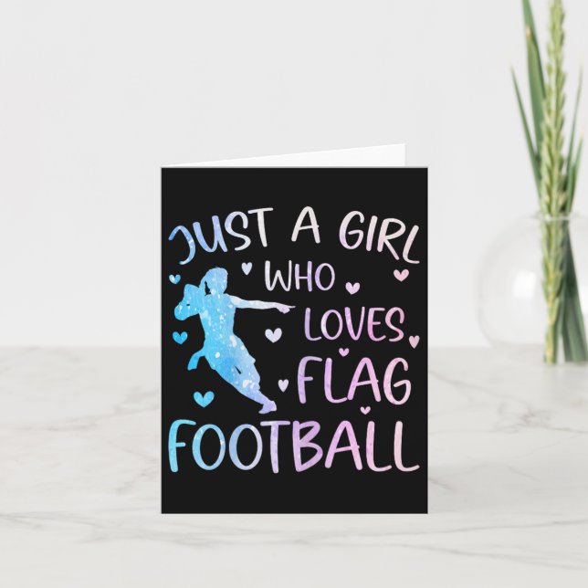Bara en tjej som älskar flaggfotboll rolig slogan kort (Framsida)
