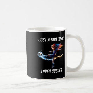 Bara En Tjej Som Älskar Fotbollströja För Kid Ungd Kaffemugg