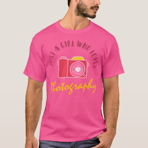 Bara en tjej som älskar fotografering Söt fotograf T Shirt
