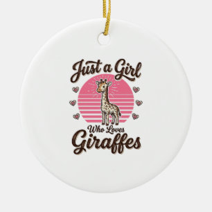 Bara en tjej som älskar giraffer Vintage skjorta D Julgransprydnad Keramik
