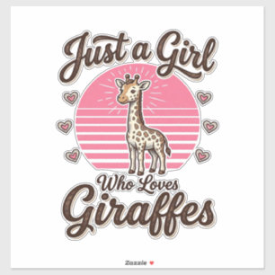 Bara en tjej som älskar giraffer Vintage skjorta D Klistermärken