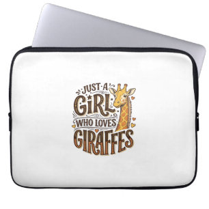 Bara en tjej som älskar giraffer Vintage T-Shirt D Laptop Fodral