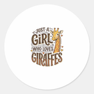 Bara en tjej som älskar giraffer Vintage T-Shirt D Runt Klistermärke