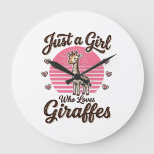 Bara en tjej som älskar giraffer Vintage tröja Des Stor Klocka
