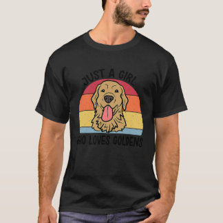 Bara en tjej som älskar golden retriever för tjeje t shirt