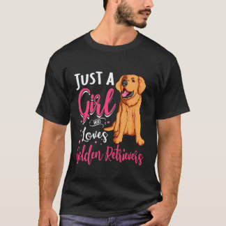Bara en tjej som älskar Golden Retriever hundälska T Shirt