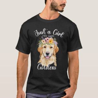 Bara en tjej som älskar Golden Retriever hundar ba T Shirt