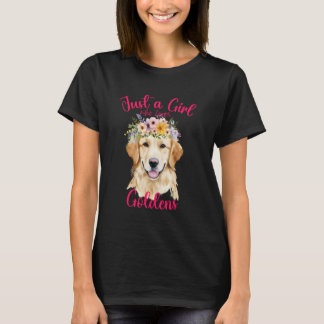 Bara en tjej som älskar Golden Retriever hundar sm T Shirt