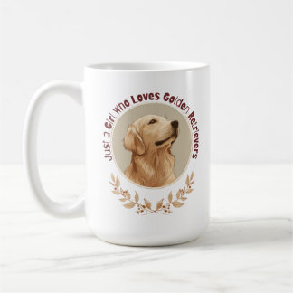 Bara en tjej som älskar golden retriever kaffemugg