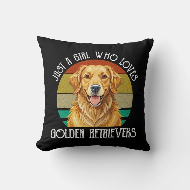 Bara en tjej som älskar Golden Retriever Kudde (Framsida)