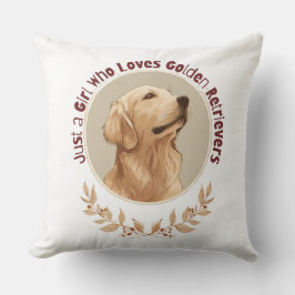 Bara en tjej som älskar golden retriever kudde