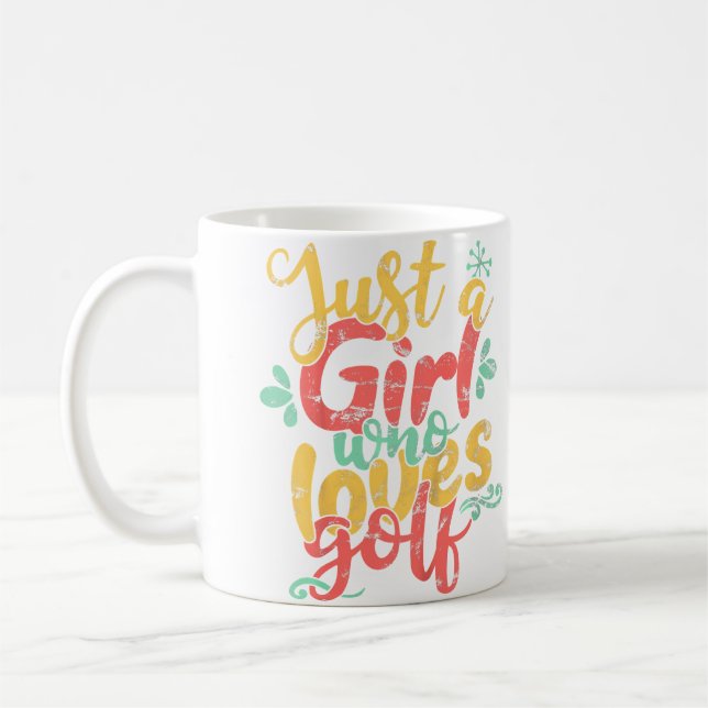 Bara En Tjej Som älskar Golfpresent T Shirt Kaffemugg (Vänster)