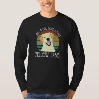 Bara en tjej som älskar gula labbar söt labrador R T Shirt