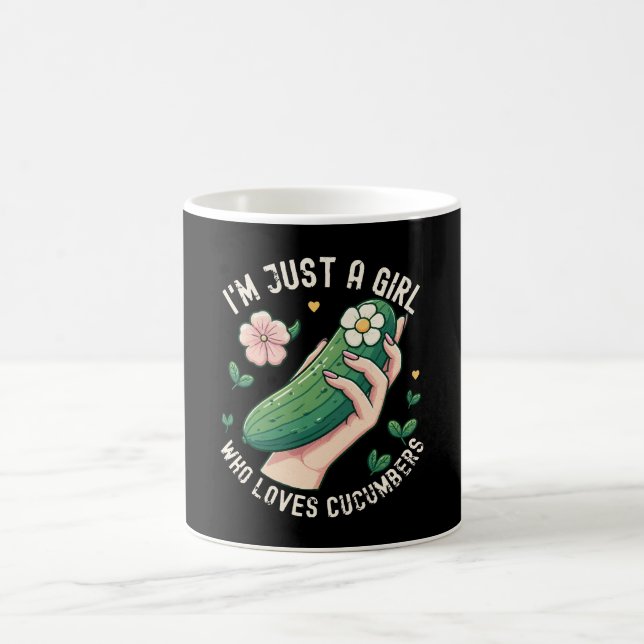 Bara en tjej som älskar gurkor - Rolig vegetarian Kaffemugg (Center)