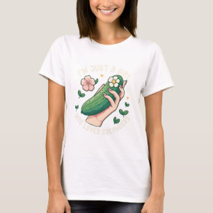 Bara en tjej som älskar gurkor - Rolig vegetarian T Shirt