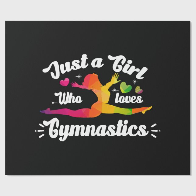 Bara en tjej som älskar gymnastik presentpapper (Platt)