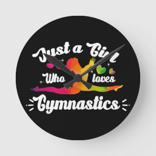 Bara en tjej som älskar gymnastik rund klocka