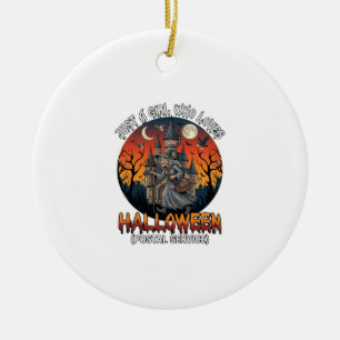 Bara en tjej som älskar Halloween Posttjänst Wicca Julgransprydnad Keramik