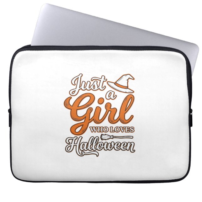 Bara en tjej som älskar Halloween Vector Design_1 Laptop Fodral (Framsidan)
