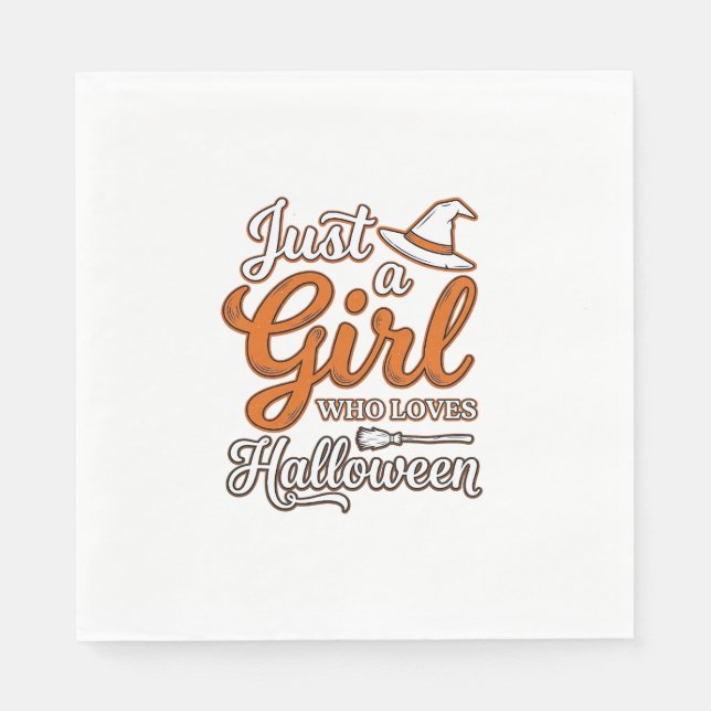 Bara en tjej som älskar Halloween Vector Design_1 Pappersservett (Framsidan)