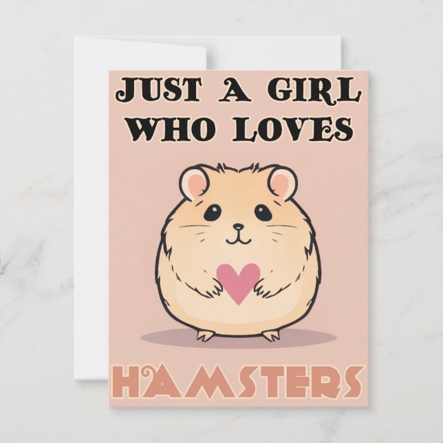 Bara en tjej som älskar hamstrar, söt hamster kort (Framsida)
