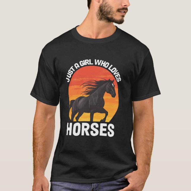 Bara En Tjej Som älskar Häst Ridning T Shirt (Framsida)