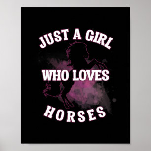Bara en tjej som älskar hästar Atletisk Ride T Shi Poster