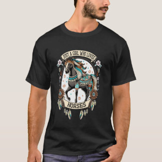 Bara en tjej som älskar hästar Equestrian Horse Lo T Shirt
