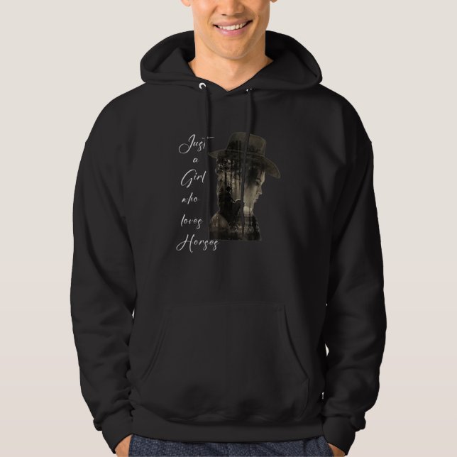 Bara en tjej som älskar hästar hoodie (Framsida)
