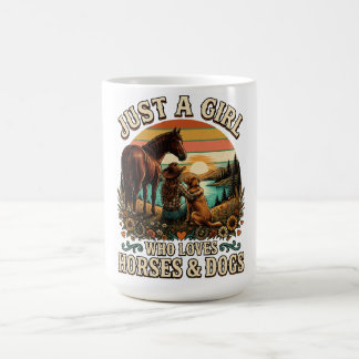 Bara en tjej som älskar hästar och hundar kaffemugg