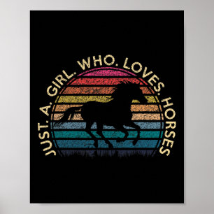 Bara en tjej som älskar hästar Retro Vintage Horse Poster