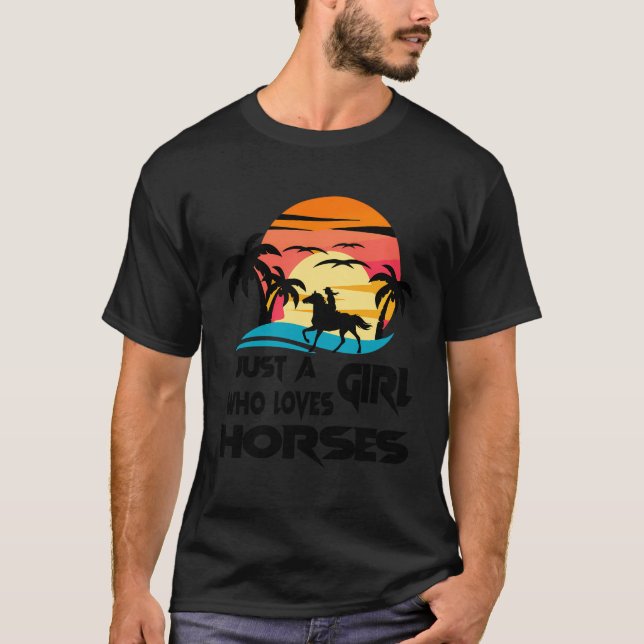 Bara en tjej som älskar hästar Söt design Vacker T Shirt (Framsida)
