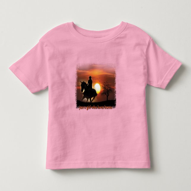 bara en tjej som älskar hästar t shirt (Framsida)