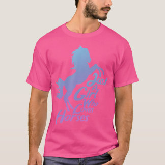 Bara en tjej som älskar hästar Tjej Ridning häst T Shirt