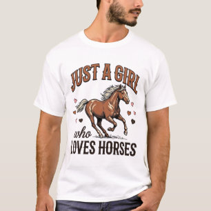 Bara en tjej som älskar hästar Vintage häst skjort T Shirt