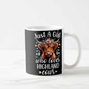 Bara en tjej som älskar höglänta kor skotska höglä kaffemugg