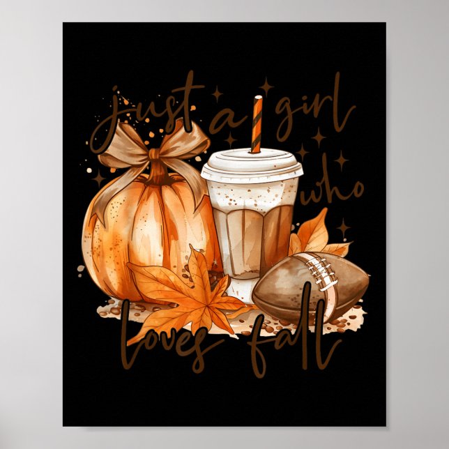 Bara en tjej som älskar höstpumpa mysig höst höst poster (Framsidan)