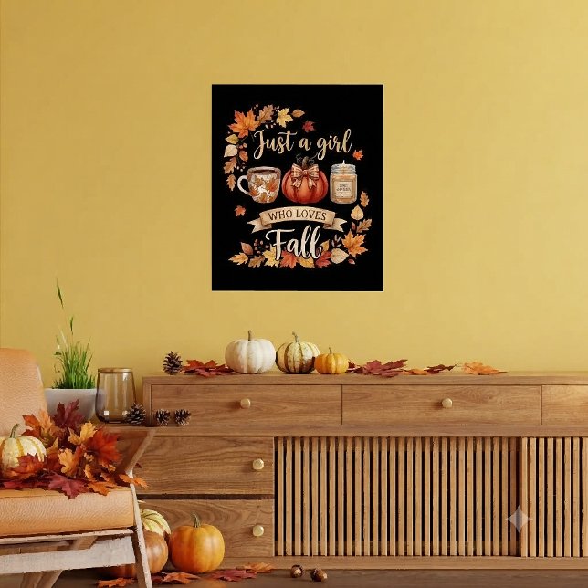 Bara en tjej som älskar höstsäsong kaffe höst poster (Skapare uppladdad)
